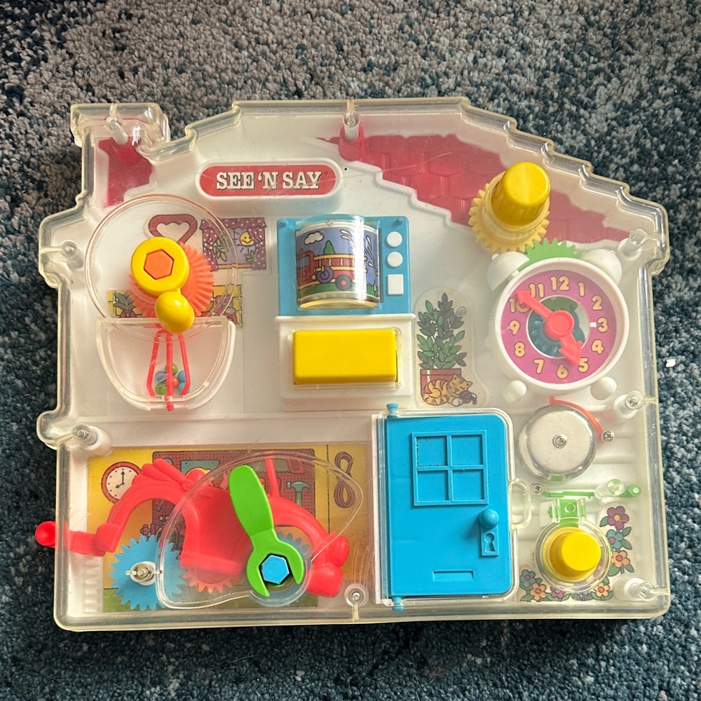 Vintage 1991 Fisher-Price See 'N Say Learning Toy - Red, Yellow, Blue